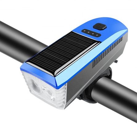 블루 태양 및 USB 충전 자전거 라이트 2000mAh MTB 도로 자전거를위한 전면 전등