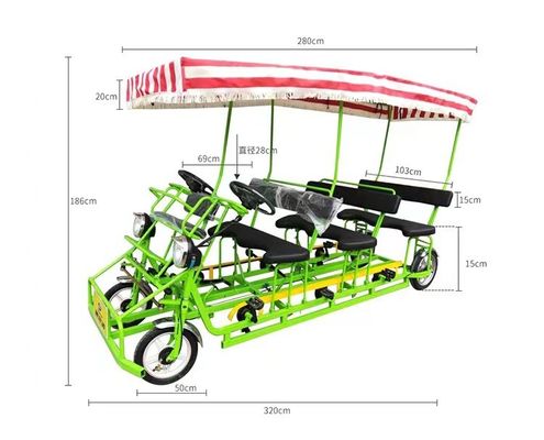 스틸 프레임 26 '' 탕덤 4 바퀴 성인 도로 관광 자전거 해변 관광 자전거 타기
