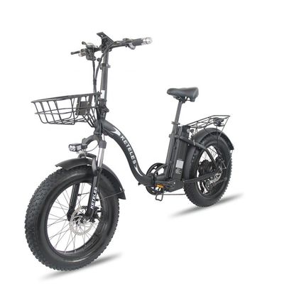 EU 창고 1000W 20x4.0 지방 타이어 접는 전기 자전거 48V 18Ah 리?? 배터리