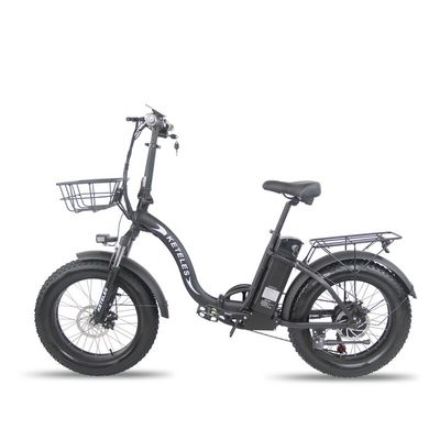 EU 창고 1000W 20x4.0 지방 타이어 접는 전기 자전거 48V 18Ah 리?? 배터리