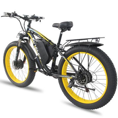 26AH 2000W 고전력 2륜 구동 듀얼 모터 전기 자전거 26x4.0 인치 지방 타이어