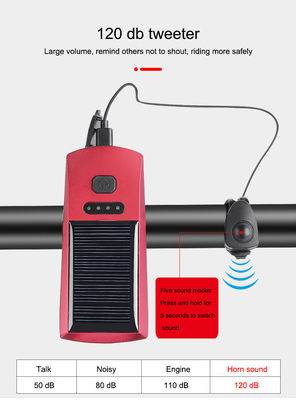 블루 태양 및 USB 충전 자전거 라이트 2000mAh MTB 도로 자전거를위한 전면 전등