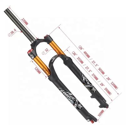 탄소 물질 MTB 자전거 26/27.5/29 인치 BMX 자전거에 대한 공기 충격 포크 2024