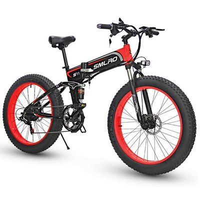 전기 자전거 지방 타이어 접기 13AH SMLRO S11 26x4.0 인치 48V 1000W 모터 7 속도