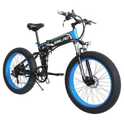 전기 자전거 지방 타이어 접기 13AH SMLRO S11 26x4.0 인치 48V 1000W 모터 7 속도