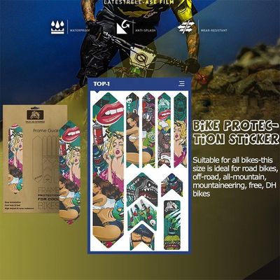 경사 방지 MTB 프레임 보호 및 맞춤형 도로 자전거 디자인을위한 PVC 자전거 스티커