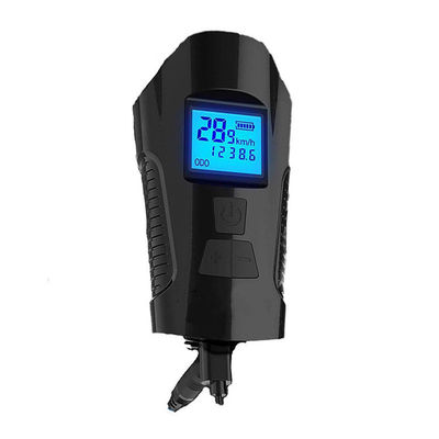 검은 USB 충전 자전거 앞등 손전등 핸들러 자전거 머리등 속도 측정기 LCD 화면